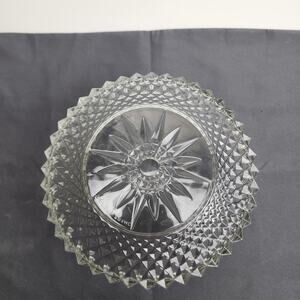 Vintage Arcoroc France Crystal Diamond Starburst Design Glass Serving Salad Bowl